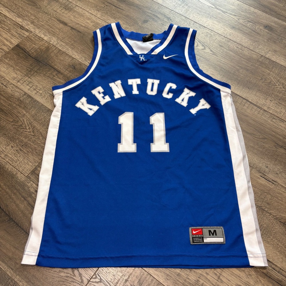 Nike Kentucky Basketball Jersey Mens Medium Blue #11 Excellent NCAA Wildcats